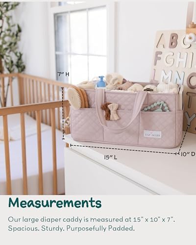 Lily Miles Baby Diaper Caddy Organizer, Quilted Nursery Storage Organizer for Newborn Essentials and Diaper Changing Station, Gift for Baby Shower and Registry Must-Have (Rosy Lilac) - Image 5