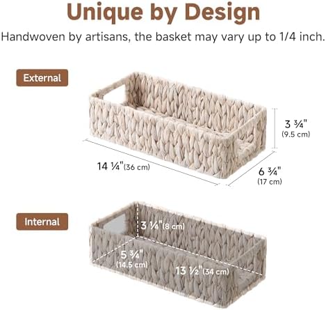 StorageWorks White Wicker Basket for Bathroom, Toilet Organizer Baskets - Image 7