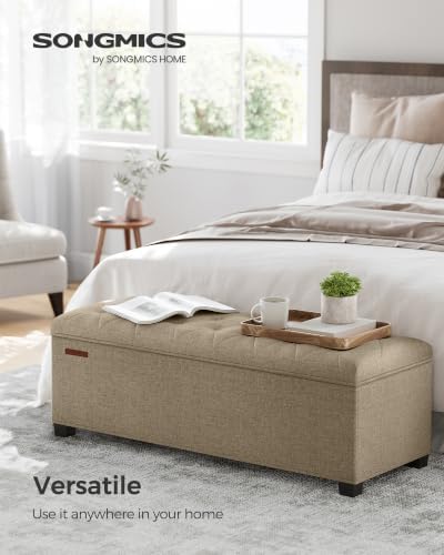 SONGMICS Storage Ottoman Bench, Foot Rest with Legs, Load up to 661.4 lb - Image 3