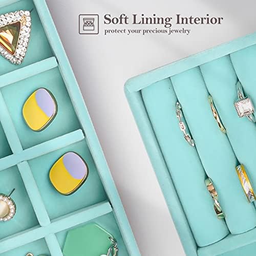 ProCase Stackable Jewelry Organizer Trays for Drawers, Jewelry Drawer Inserts Container Display Case Storage for Earring Necklace Rings Bracelet with Removable Dividers -Blue, 4 Layers - Image 5