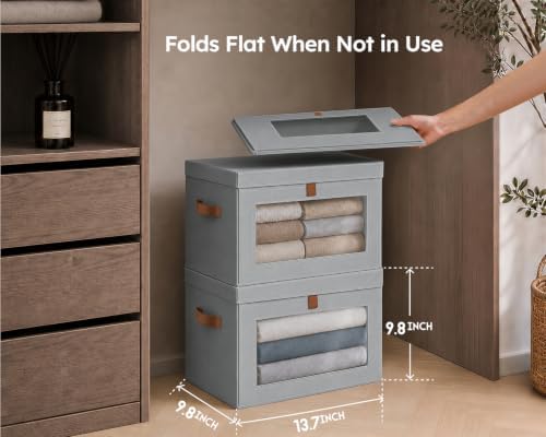 Homsorout Storage Bins with Lids - Closet Organizer with Front Opening - Image 6