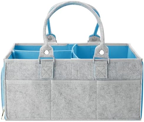 Mr. Pen- Baby Diaper Caddy Organizer, Gray, Blue Inside by MrPen