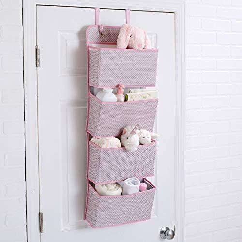 Delta Children 4 Pocket Over The Door Hanging Organizer - 2 Pack, Easy Storage/Organization Solution - Versatile and Accessible in Any Room in the House, Pink - Image 2