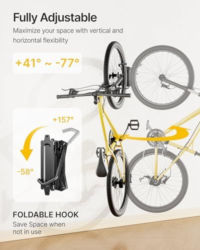 monTEK Heavy Duty Swivel Bike Wall Mount Holds Up to 77lbs, 1 Pack - Image 3