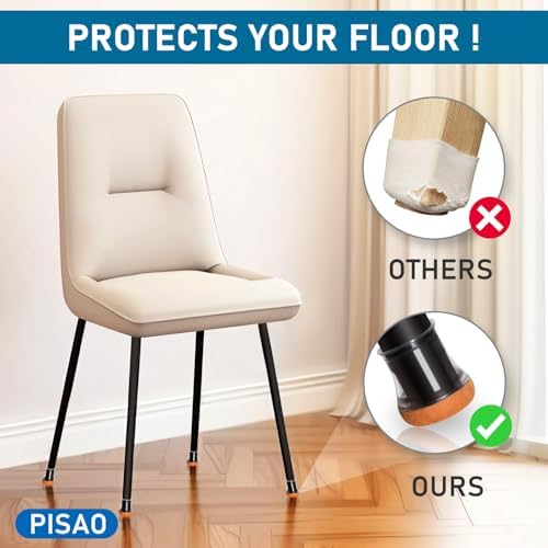 PISAO 24 Pcs Chair Leg Floor Protectors Caps Cover Pad for Hardwood Floors - Image 2