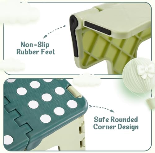 ACSTEP Folding Step Stool 9 Inch for Kids, 300 lbs, Bicolor Green - Image 6
