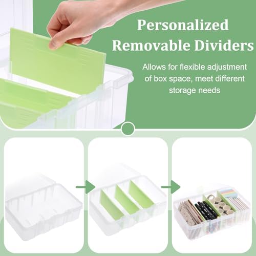 BTSKY Clear Plastic Dividing Storage Box with 4 Compartments Sewing Box - Image 4