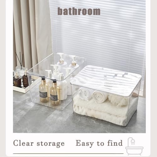 Clear plastic storage bins with LIDS,storage containers for snacks, cosmetics, books, dog food, Storage Organizer for Nursery，Kitchen, Living room,Bedroom, Bathroom, Office (clear, 3XL) - Image 3