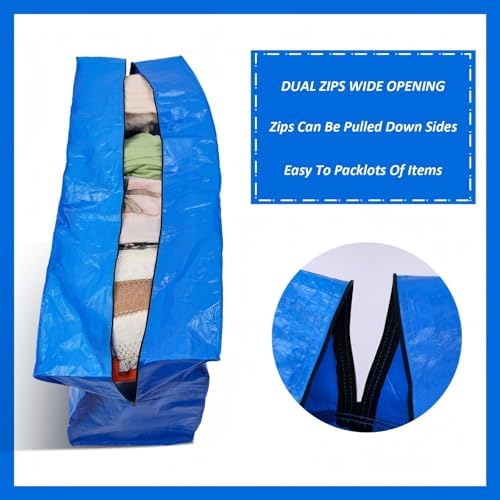 Windyun 4 Pcs 155 Gallon Extra Large Moving Bags XXL Heavy Duty Storage Bag - Image 3