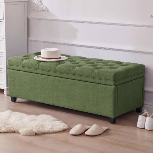 Mangodan 50 Inch Large Storage Ottoman, Tufted Ottoman with Storage - Image 7