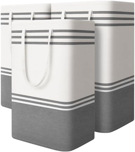 3 Pack Large Laundry Baskets, Laundry Hampers, Freestanding Waterproof Collapsible Clothes Bag with Extended & Reinforced Handles - Clothes Basket for Dorm, Bathroom, Home (88L) by EpicTotes