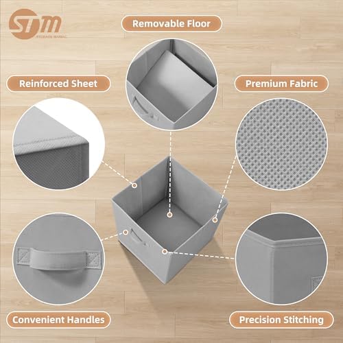 STORAGE MANIAC Storage Cubes, 13 Inch 10 Pack Collapsible Fabric Shelf Bins - Image 3