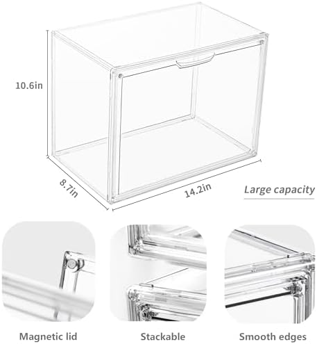 LXLXXL Clear Acrylic Display Case, Stackable Plastic Storage Bins, X-Large - Image 2