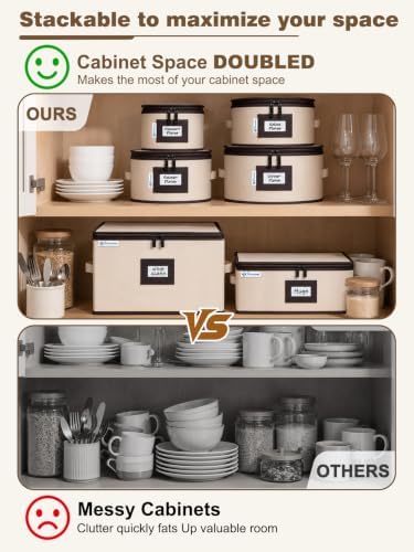 punemi China Storage Containers, 6-Piece Hard Shell Dinnerware Storage - Image 5