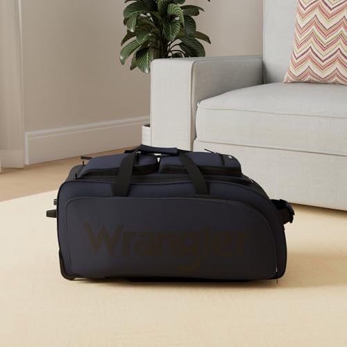 Wrangler Wesley Rolling Duffel Bag, Navy Blue, Large 30-Inch - Image 3