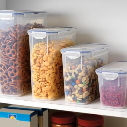 LocknLock Easy Essentials Pantry Food Storage Container Set/Food Storage Bin Set, Rectangular, BPA-free/Dishwasher Safe, 4 Piece - Clear - Image 6