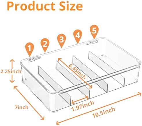 Sunglasses Organizer, Acrylic Clear Plastic Stackable Sunglasses Case with 5 Compartments,Glasses Organizer - Image 5