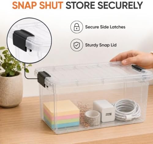 Superio 2.5 Quart Clear Plastic Storage Boxes with Lids, Stackable Organizer Containers, BPA-Free Storage Bins for Home, Office, School & Dorm, 4 Pack - Image 6