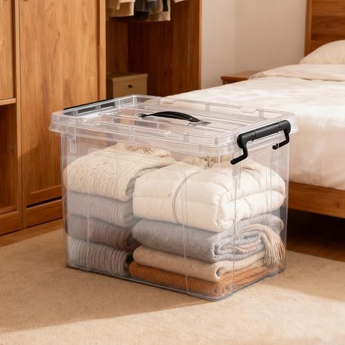90 Quart 4-Pack Stackable Clear Storage Bins with Lids - Image 6