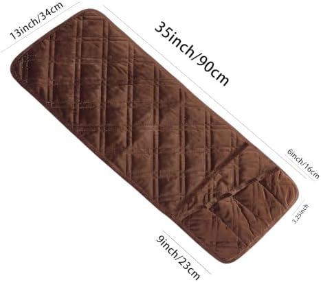 Brilliant Sunshine Chocolate Velvet Couch Armrest Organizer, 35"×13" - Image 3