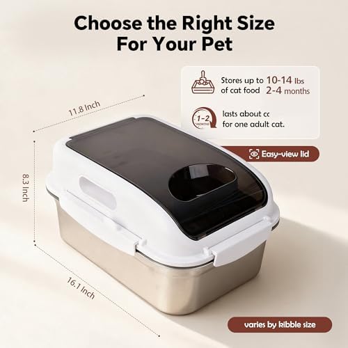 304 Stainless Steel Storage Container with Lid, Dog Food Storage Bin - Image 4