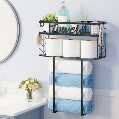 HapiRm Wall Towel Rack for Bathroom, Papper Towel Holder for Above Toilet by HapiRm