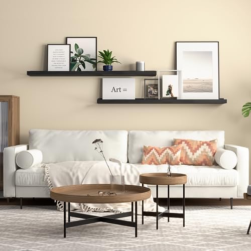 Boswillon Floating Shelves Set of 2, Long Wall Shelf with Lip, 36in, Black - Image 6
