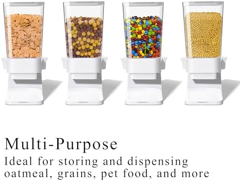Cereal Dispenser Countertop, 5L Cereal Containers Storage Dispenser for Pantry, Large Dry Food Cereal Dispenser, Not Easy to Crush Cereal, Can Hold Oatmeal, Snack, Grain, Pet Food (White, 2Pc) - Image 2