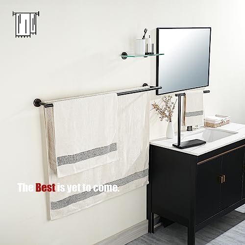 JQK Double Bath Towel Bar, Oil Rubbed Bronze 39 Inch 304 Stainless Steel Thicken 1mm Towel Rack for Bathroom, Towel Holder Wall Mount, Useable Length 36 Inch TB100L36-ORB - Image 4
