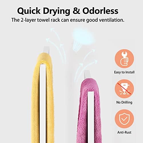 Freestanding Towel Racks for Bathroom 2 Tier Hand Towel Drying Rack Metal Blanket Towel Holder Stand for Bedroom Indoor Outdoor Pool Small Blanket Rack (Matte White) - Image 4