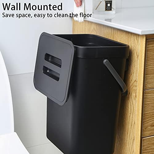 stonespace Under Sink Trash Can，Kitchen Compost Bin, 3.2 Gallon/12L, Black - Image 3