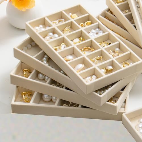 SPAKOWN Jewelry Trays Organizer for Drawer 9 Set of Small Jewelry Display - Image 7