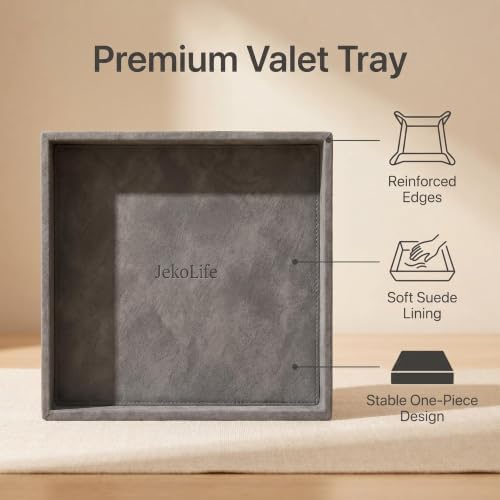 Hard-Sided Valet Tray,Desktop Organizer for Keys,Wallet and Watch - Image 4