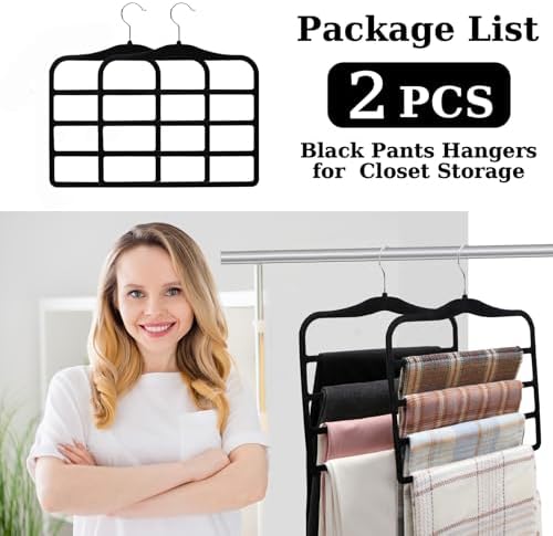 Closet Organizers and Storage, 2 Pack Pants-Hanger-Space-Saving - Image 7