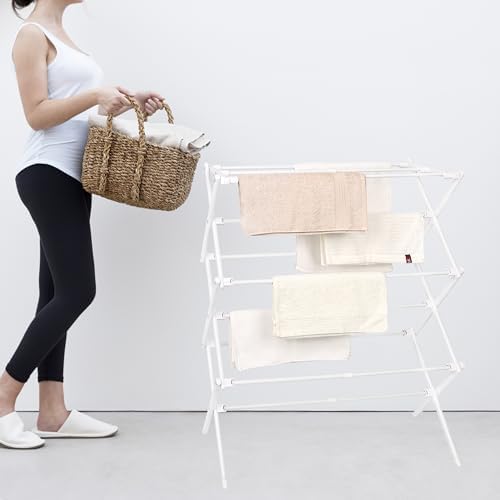 ZOES HOMEWARE 2026 Enhanced Clothes Drying Rack | Foldable Drying Rack Clothing for Laundry | Small Collapsible Portable Dryers for Laundry | Use for Indoor & Outdoor | White 37.5"x29"x12" - Image 6
