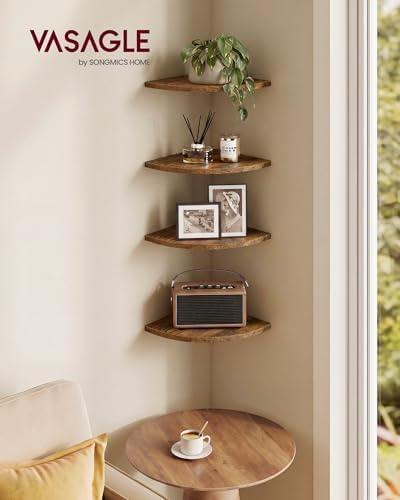VASAGLE Floating Corner Shelves, Set of 2, 6 x 6 x 0.5 Inches - Image 2