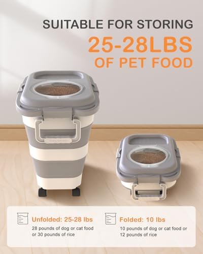 25-28Lbs Dog Food Storage Container Airtight,Collapsible Pet Food Storage - Image 3
