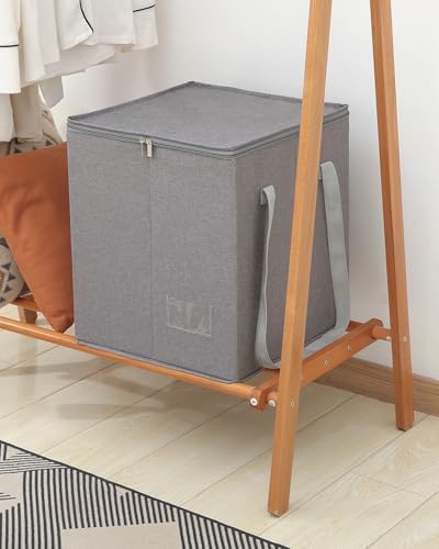 Qozary Clothes Hanger Organizer Bag-Rigid Hanger Storage Containers with Lid for Dustproof, Large Sturdy Hanger Caddy Organizer Box with Handle - Image 7