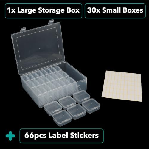 Mr. Pen- Bead Organizer Box, 30 Mini Clear Beads Organizers and Hinged Lid - Image 2