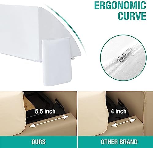Vekkia Twin Bed Wedge Pillow for Headboard, Bed Gap Filler (0-5.5") White - Image 3
