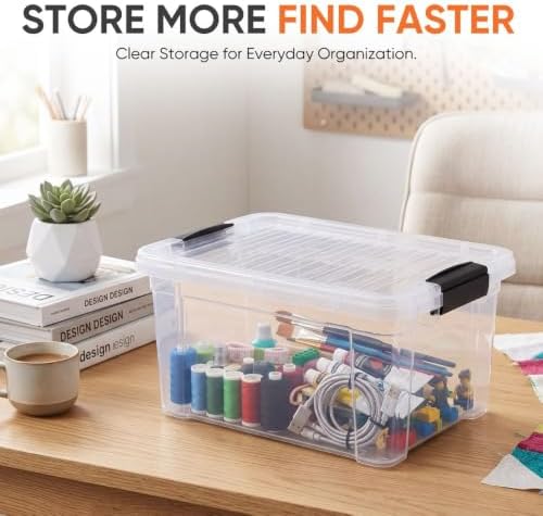 Superio 6.6 Quart Clear Plastic Storage Boxes with Lids, Stackable Organizer Containers, BPA-Free Storage Bins for Home, Office, School & Dorm, 2 Pack - Image 2