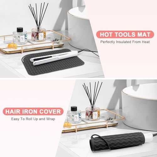 Suafrnut Plus Size Silicone Heat Resistant Mat for Hair Tools(12" x 9") - Image 5