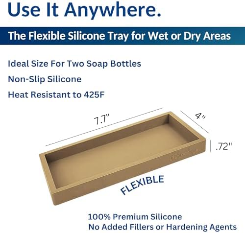 Spacewiser Countertop & Vanity Silicone Tray - Small 7.7" Kitchen Soap Tray - Image 3
