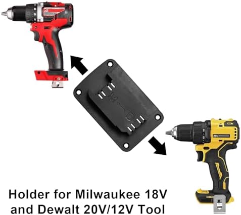 30pas Tool Holders and Battery Holder for Dewalt 20v Wall Mount Hanger Battery Drill Tool Storage Shelf for Milwaukee M18(Black) - Image 2