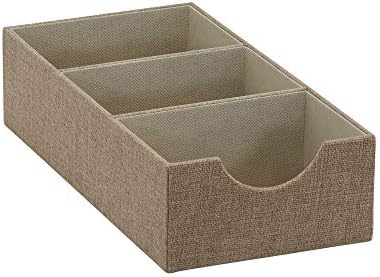 Household Essentials Brown 722-1 Deep 3 Section Drawer Organizer Box for Storage | 12 in x 6.13 in x 3.13 by HouseholdEssentials