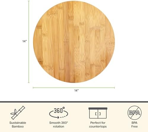 TB Home 14 Inch Bamboo Lazy Susan Turntable for Kitchen & Table Top - Image 6