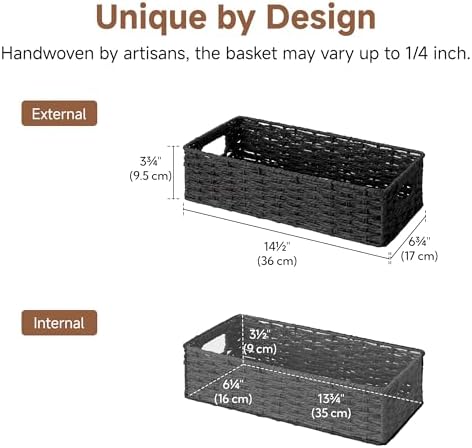 StorageWorks Toilet Basket Tank Topper, Bathroom Basket Organizer, Black - Image 7