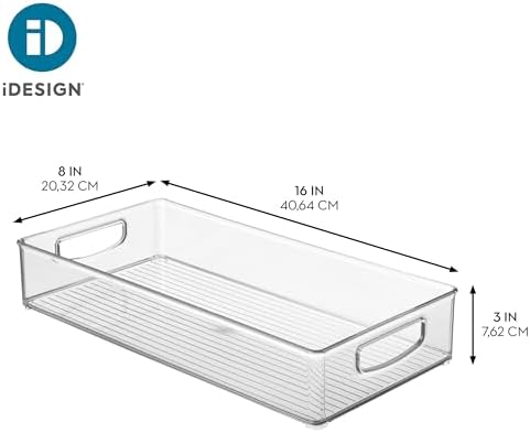 iDesign Stackable Clear Plastic Extra Long Pantry Organizers, 4-Pack - Image 4