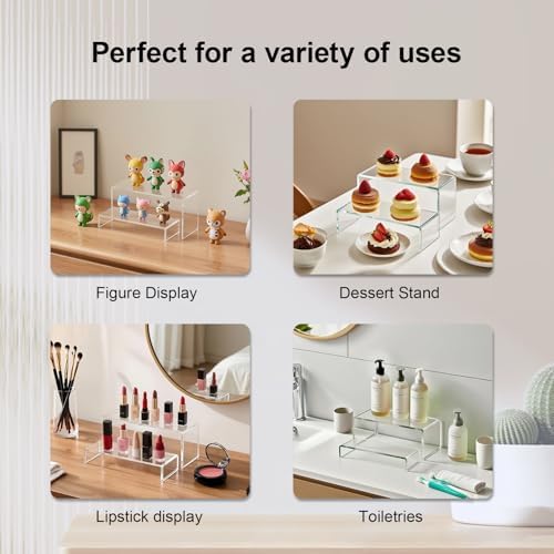 Acrylic Risers 8 Pcs (2 Sets), Clear Display Stands, 4 Sizes - Image 4