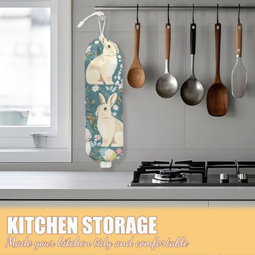 Rabbit Bunny Plastic Bag Holder, Bunny Gifts Wall Mount Grocery Bag Holder - Image 5